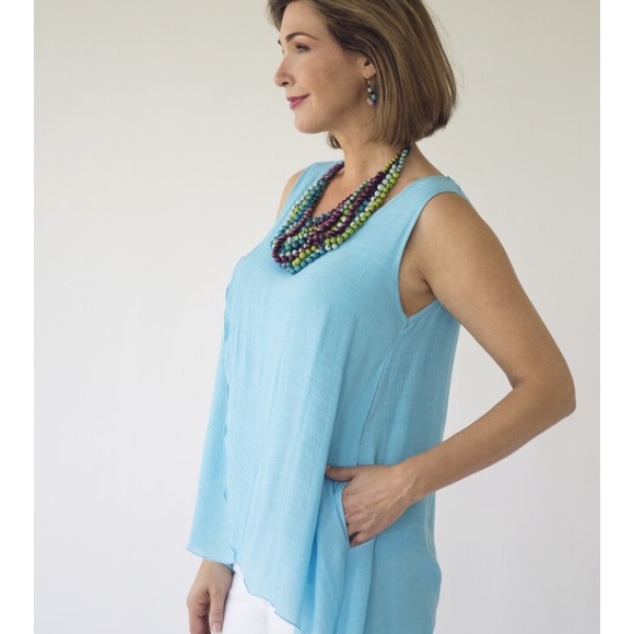 Aria Sky Blue Sleeveless Top - Picture 3 of 8